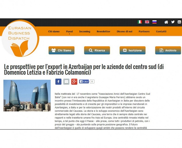 Eurasian Business Dispatch: Azerbaijan`s economy rapidly develops due to non-oil sector 